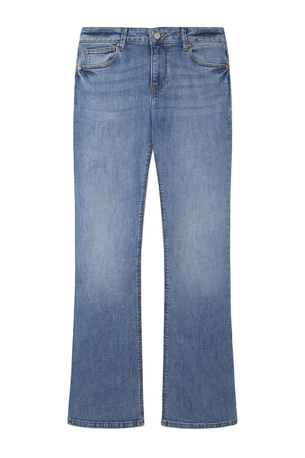 Springfield Jeans Flare Algodón azul medio