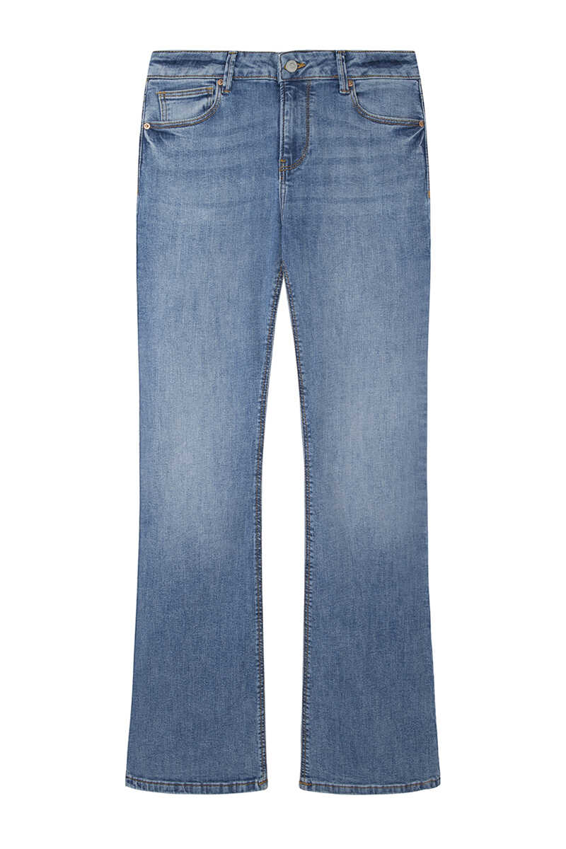 Springfield Cotton flared jeans steel blue