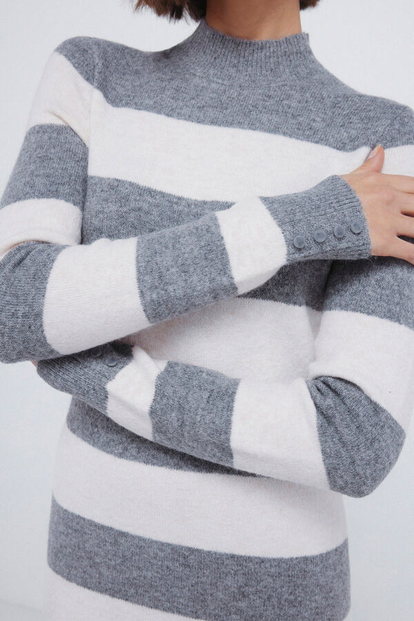 Springfield Kodak jersey-knit striped midi dress grey