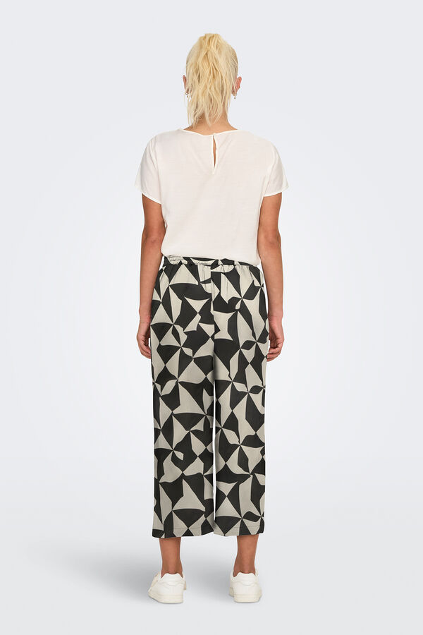 Only Front tie cropped trousers black