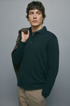 Springfield Polo shirt neck buttons cardigan