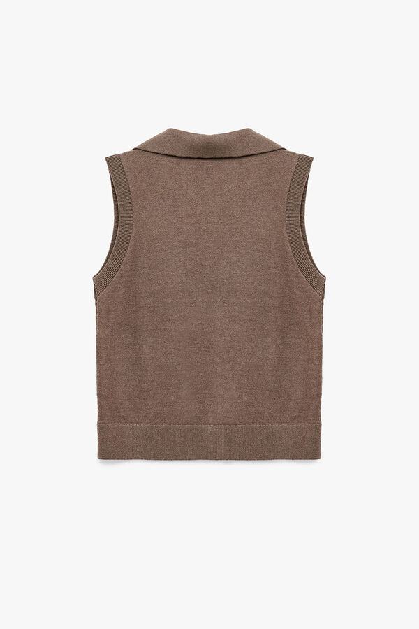 Koton Standard fit gilet with polo shirt neck nude