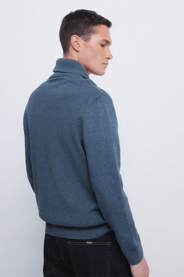 Springfield Jersey cuello smoking azul