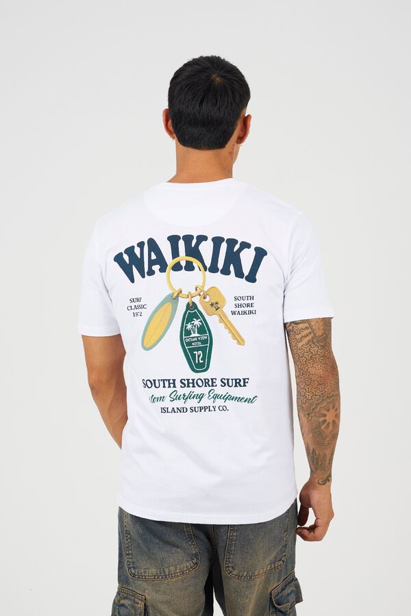 Brave Soul Printed short sleeve T-shirt white