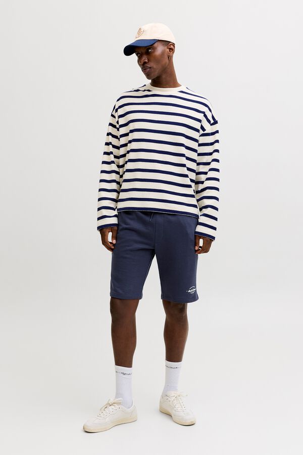 Jack & Jones Regular fit fleece Bermuda shorts blue