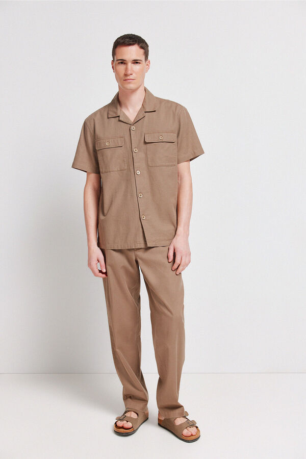 Springfield Short sleeve overshirt nude