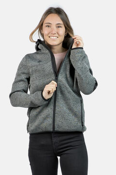 Springfield Hooded knitted fleece jacket gray