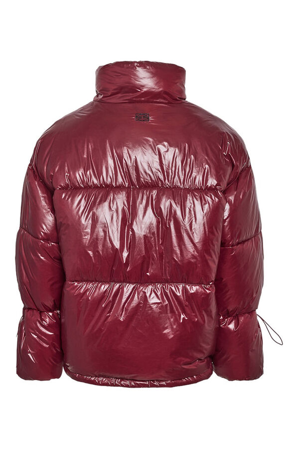 Noisy May metallic quilted coat pink