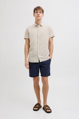 JJ REBEL Linen comfort fit shirt grey