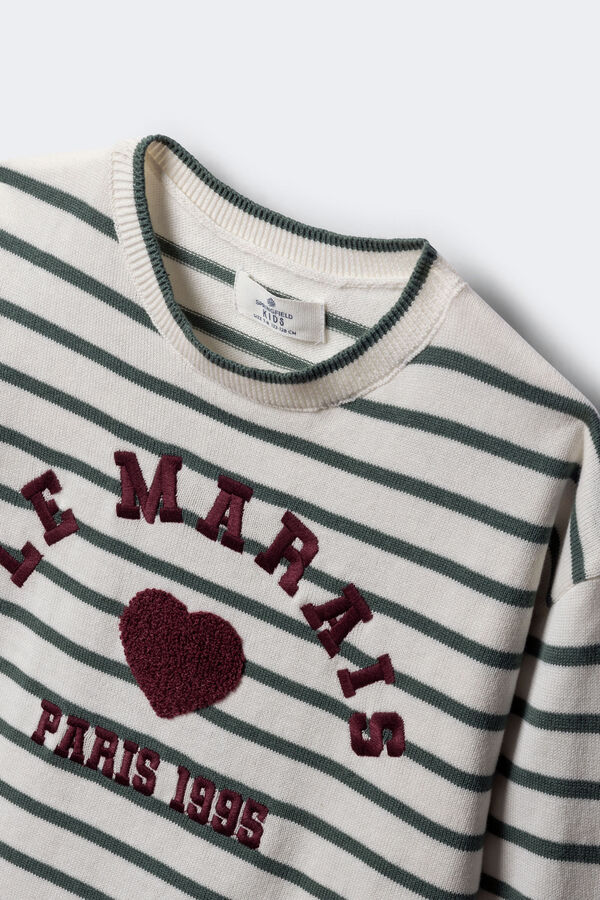 Springfield Kids Devojački džemper u obliku srca „Le Marais“ Zelena