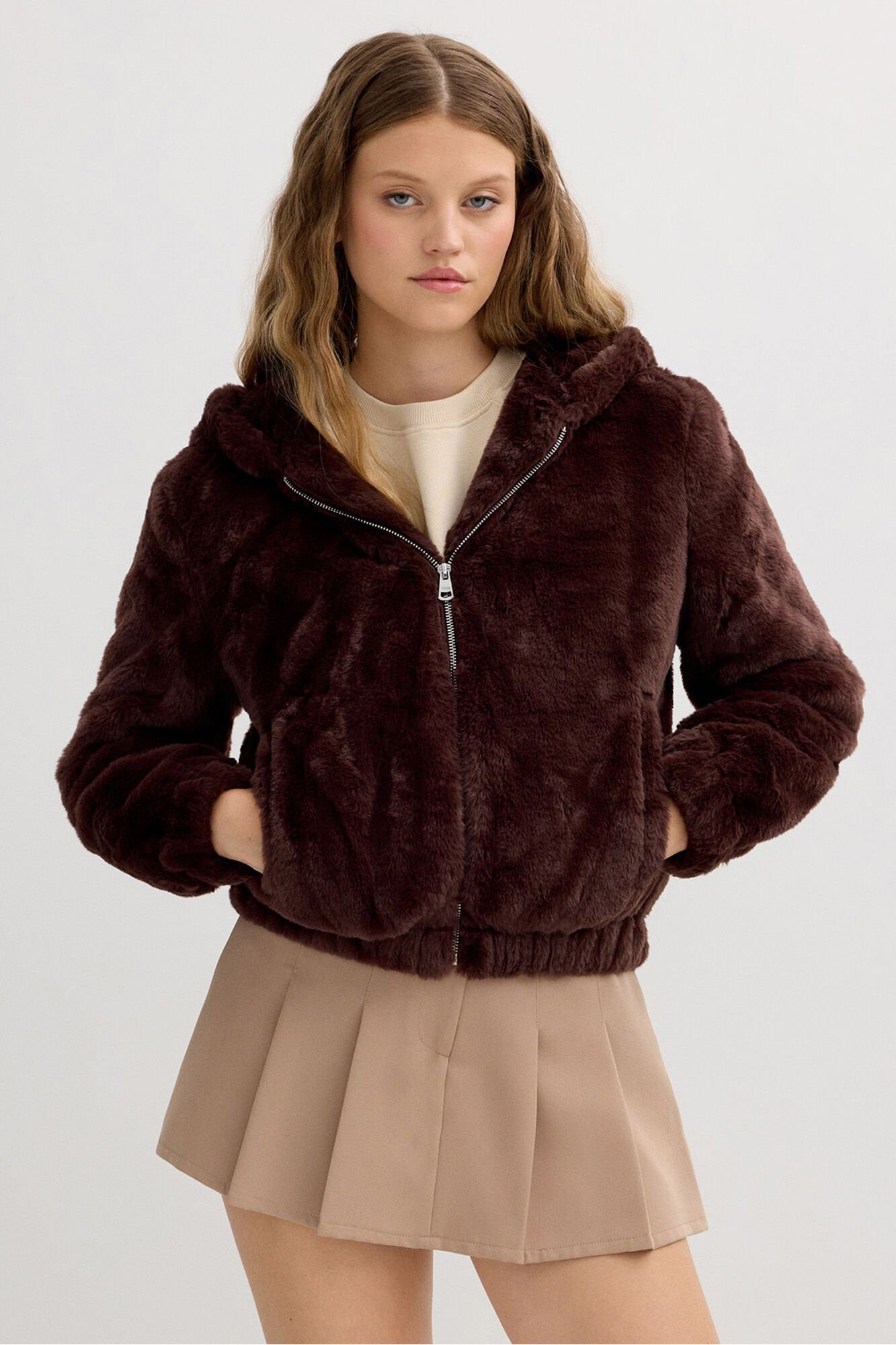 Inside Cazadora Pelo Con Capucha