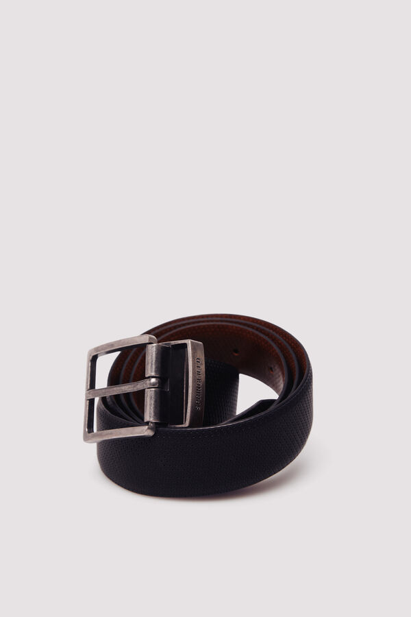Springfield Microperforated reversible belt black