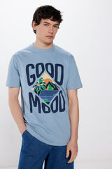 Springfield T-shirt good mood bleu mix
