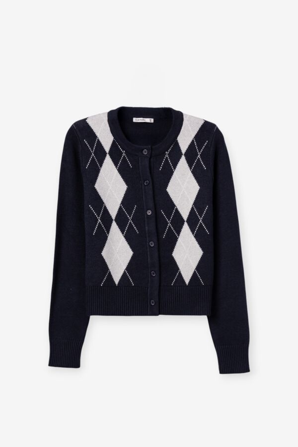Tiffosi Round neck cardigan blue