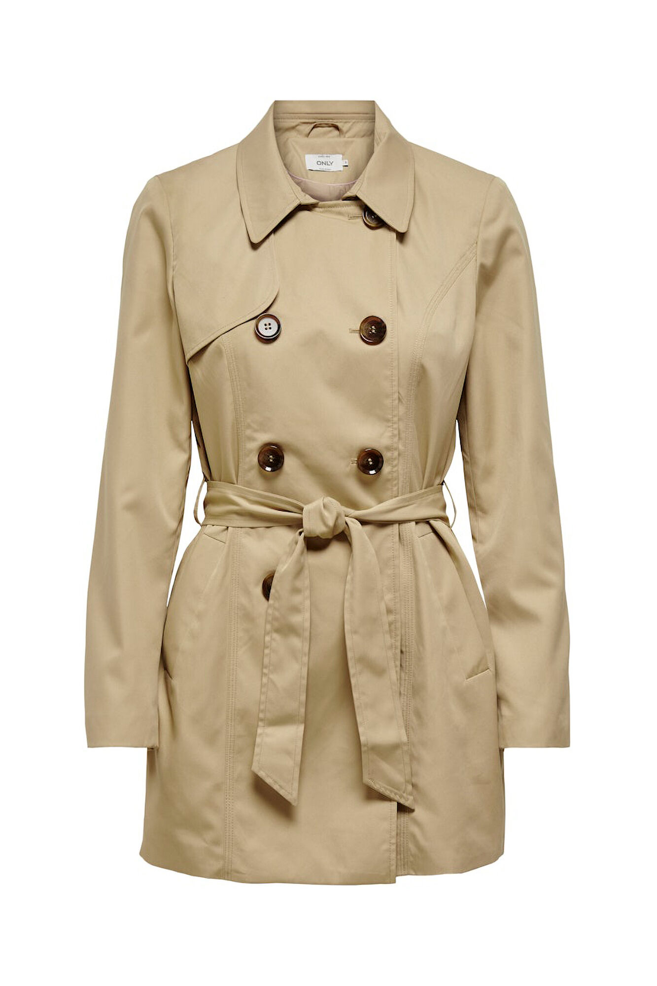 Only Gabardina midi con cintur&oacute;n
