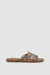 Pepe Jeans Sandalias planas estampadas beige