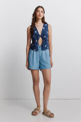 Springfield Tencel-Shorts Blau