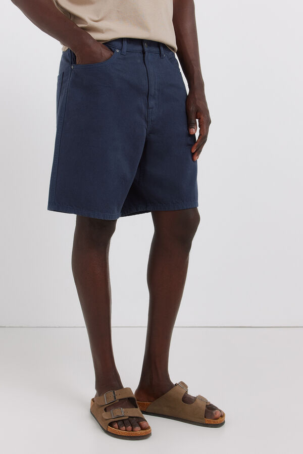 Springfield Washed straight fit Bermuda shorts blue