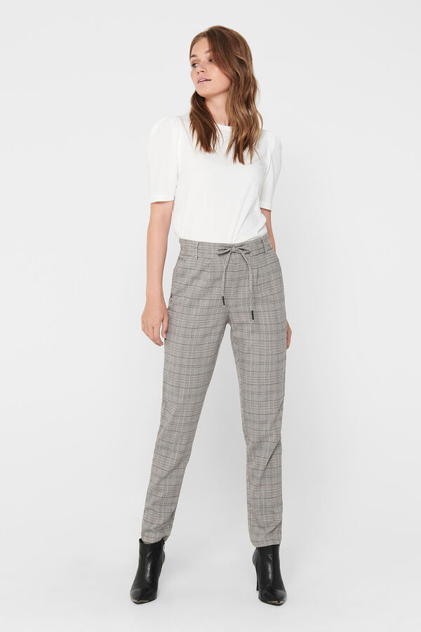 Springfield Women's checked floaty trousers black