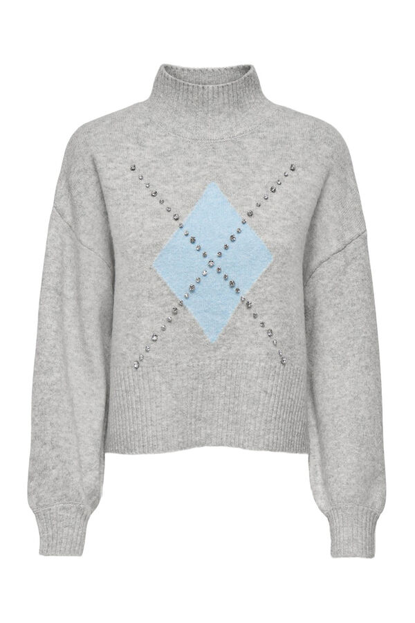 Only Jersey con apliques joya gris