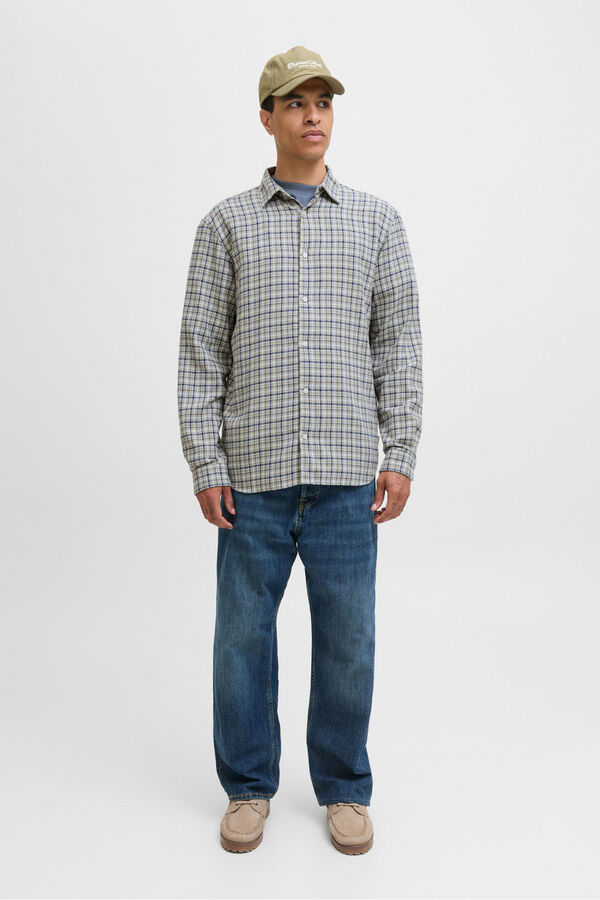 Jack & Jones Camisa franela cuadros azul