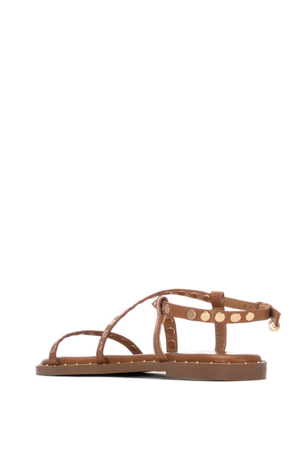 XTI Strappy studded sandal nude