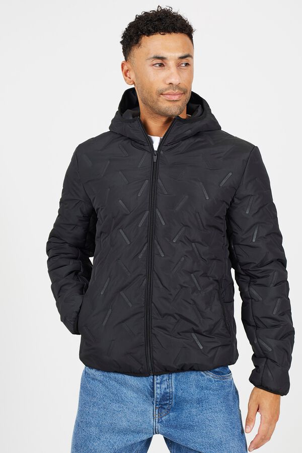 Brave Soul Puffer jacket with hood black