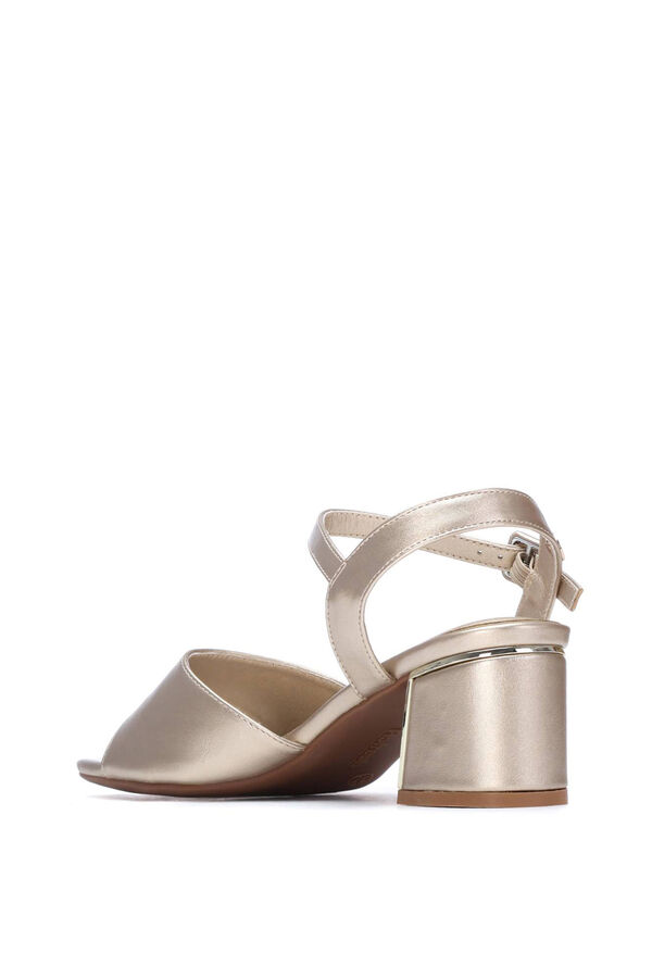 Refresh Metallic heeled sandals printed