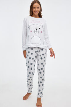 Springfield Conjunto pijama urso polar mulher branco
