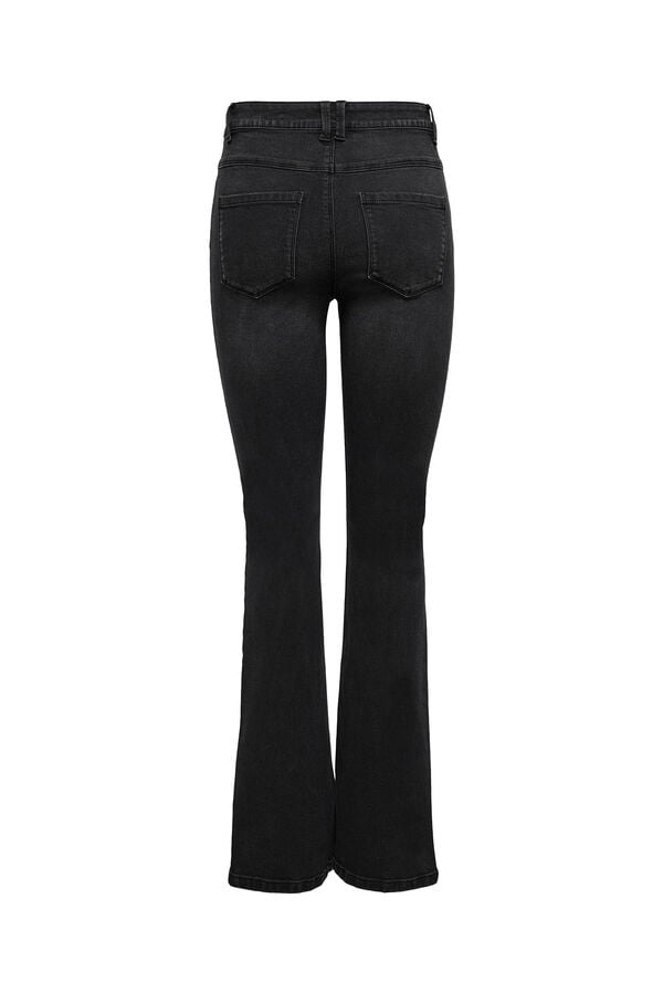 Springfield High-rise flared jeans gray