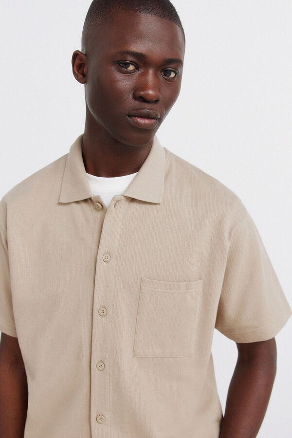 Springfield Polo shirt with regular fit pocket nude