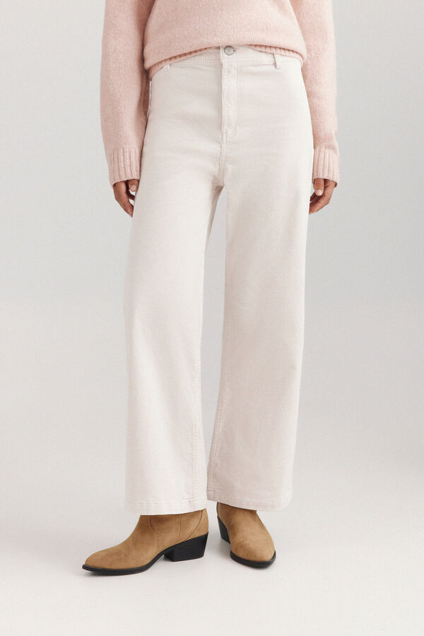 Springfield Cal&ccedil;a de bombazina wide leg bege