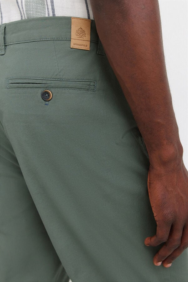 Springfield Light comfort slim fit chinos green