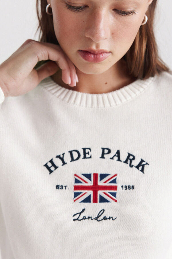 Springfield Flag knit jumper white