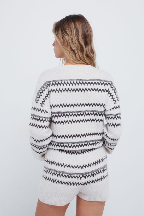 Springfield Jacquard jersey-knit shorts nude