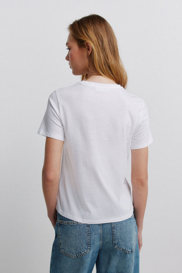 Springfield T-shirt &agrave; manches courtes &agrave; pois blanc