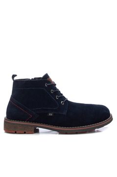 Springfield Men's Brown Split Leather Ankle Boot  navy