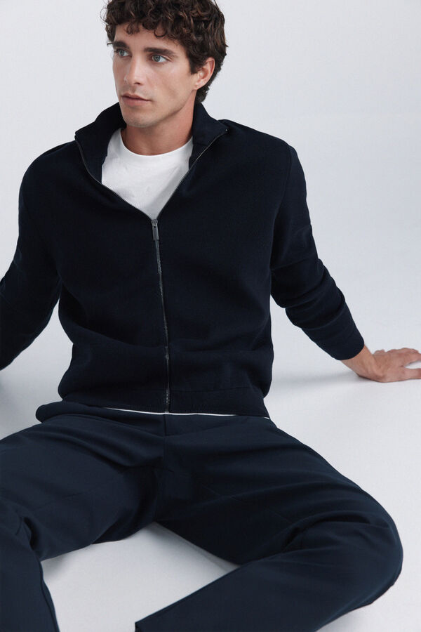 Springfield Zip fastening Milano cardigan blue