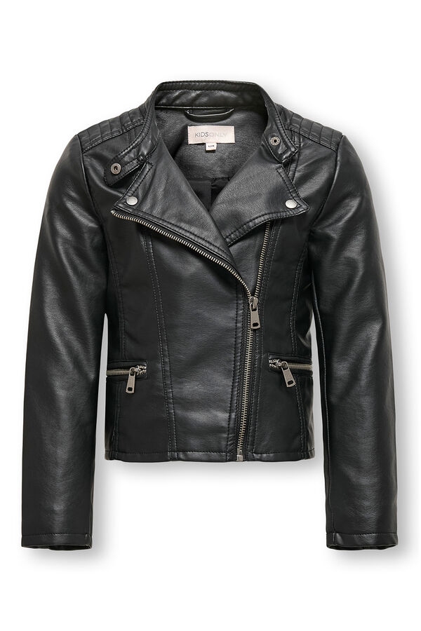 Only Girls Girl's faux leather jacket black