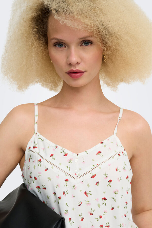 Only Floral print top white