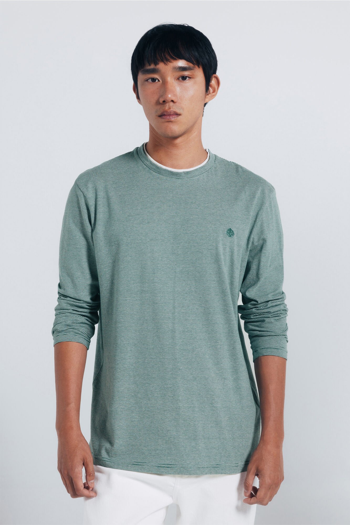 Springfield long sleeve double micro-stripe T-shirt