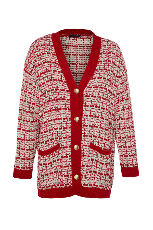Trendyol C&aacute;rdigan con purpurina rojo