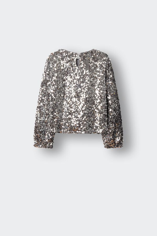 Springfield Kids Girls' sequin blouse grey