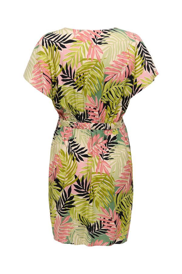 Only Vestido curto estampado floral verde