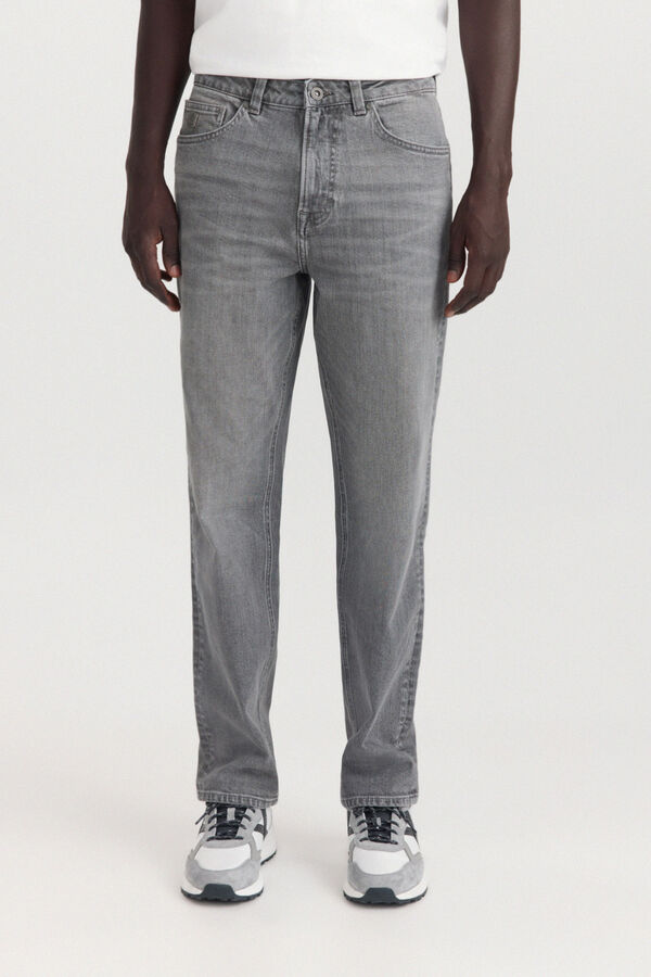 Springfield Grey regular fit washed jeans grey