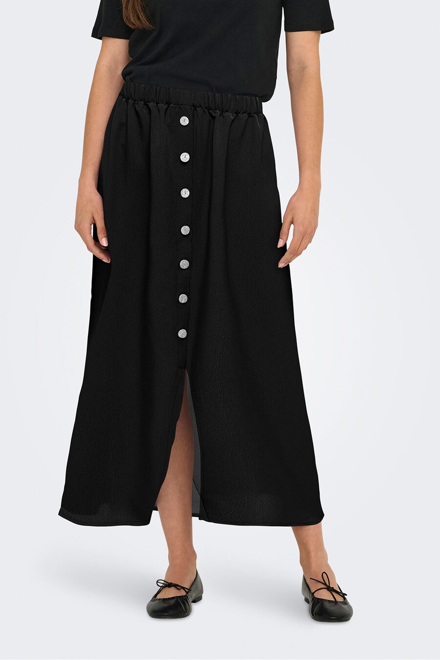 Falda midi con botones