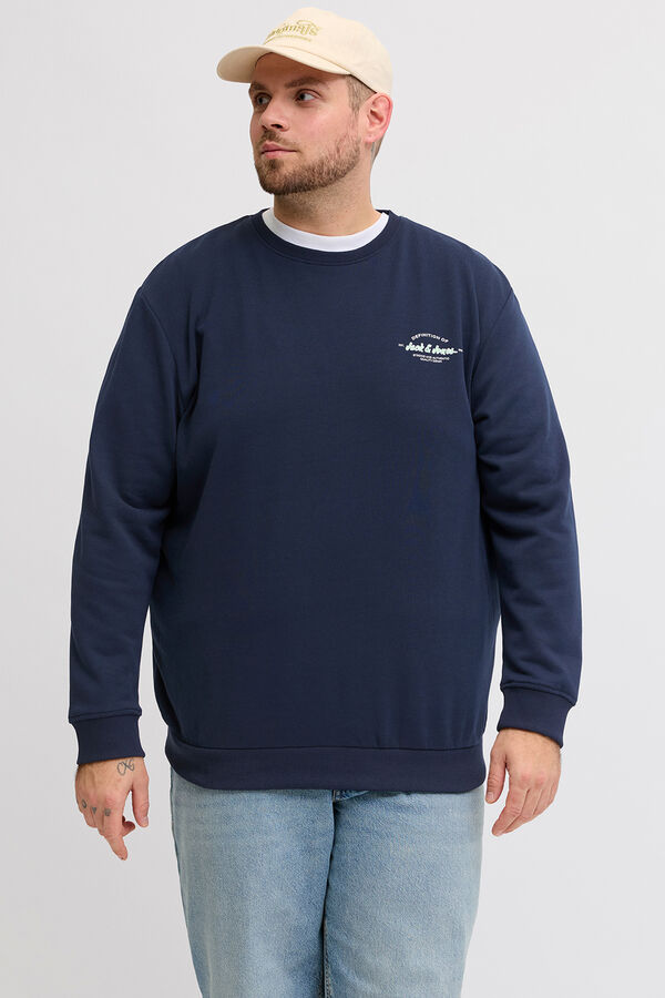 Jack & Jones PLUS basic long sleeve sweatshirt blue