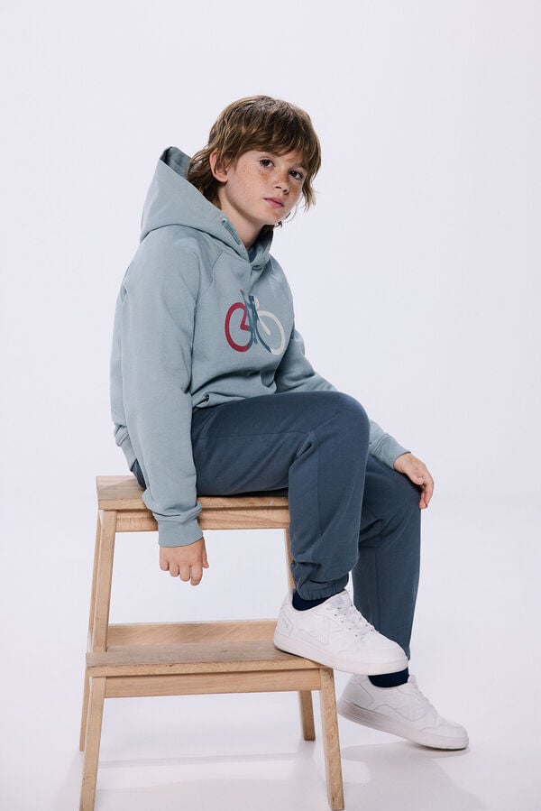 Springfield Sweatshirt com capuz bicicleta menino azul