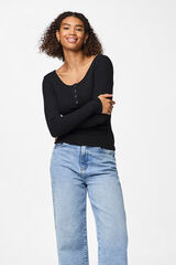 Pieces Top de canal&eacute; negro