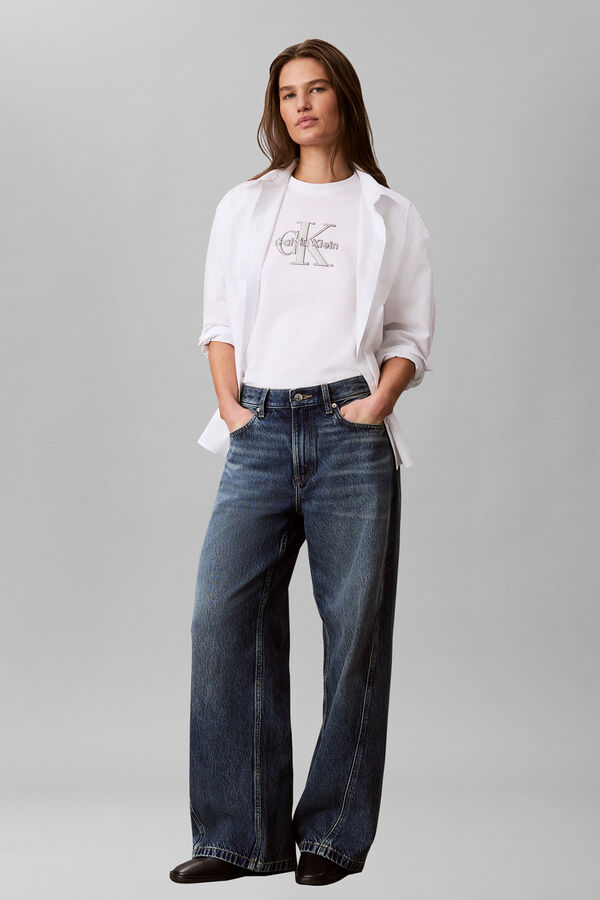CK Jeans Short sleeve T-shirt logo blanc